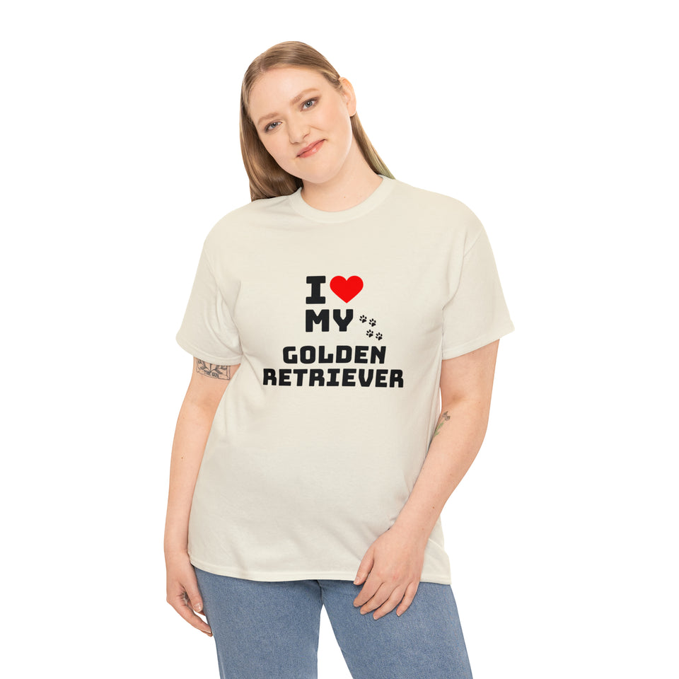 I Love My Golden Retriever Unisex Heavy Cotton Tee