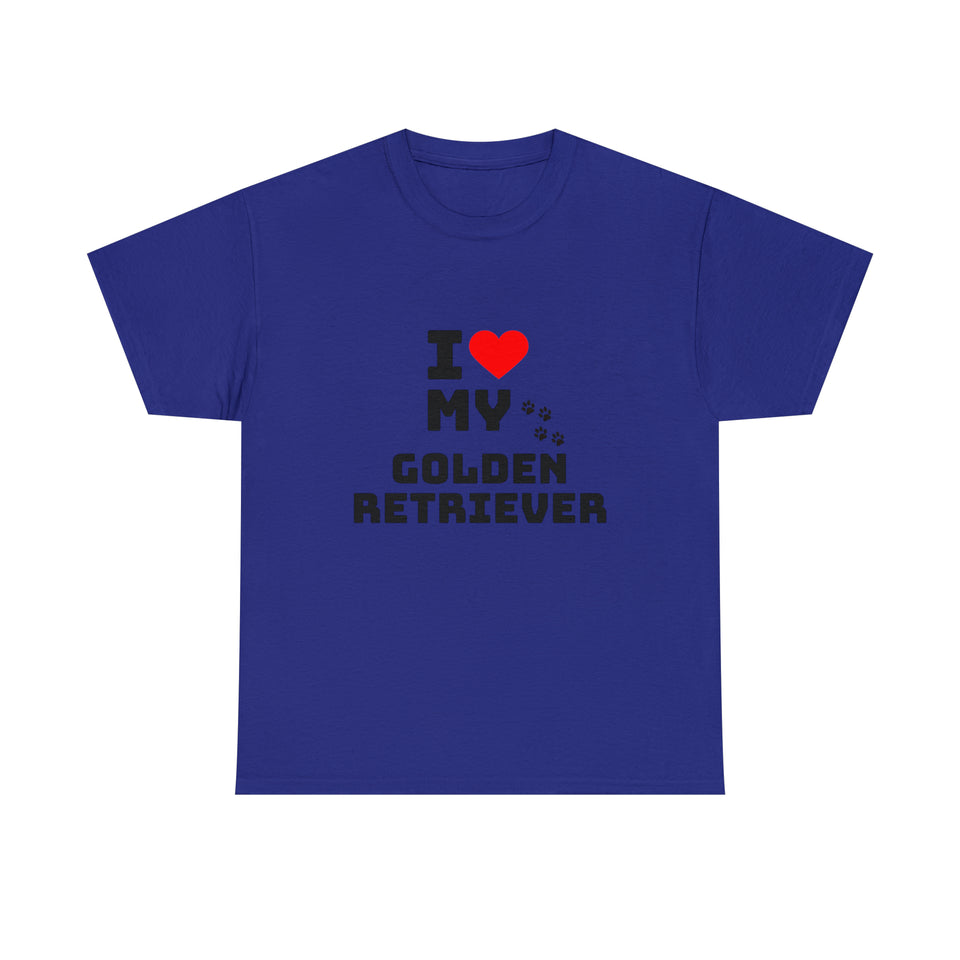 I Love My Golden Retriever Unisex Heavy Cotton Tee
