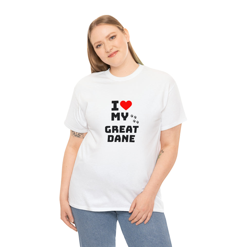 I Love My Great Dane Unisex Heavy Cotton Tee