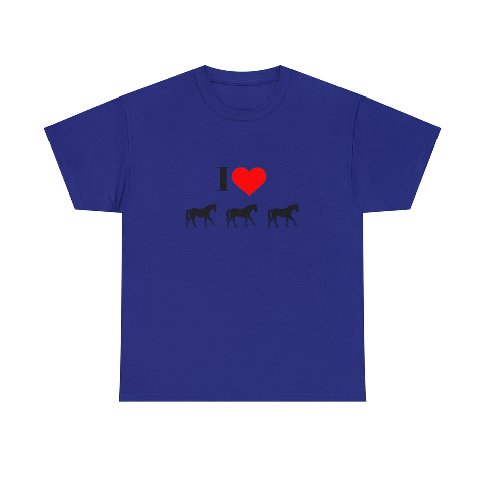 I Love Horses Unisex Heavy Cotton Tee