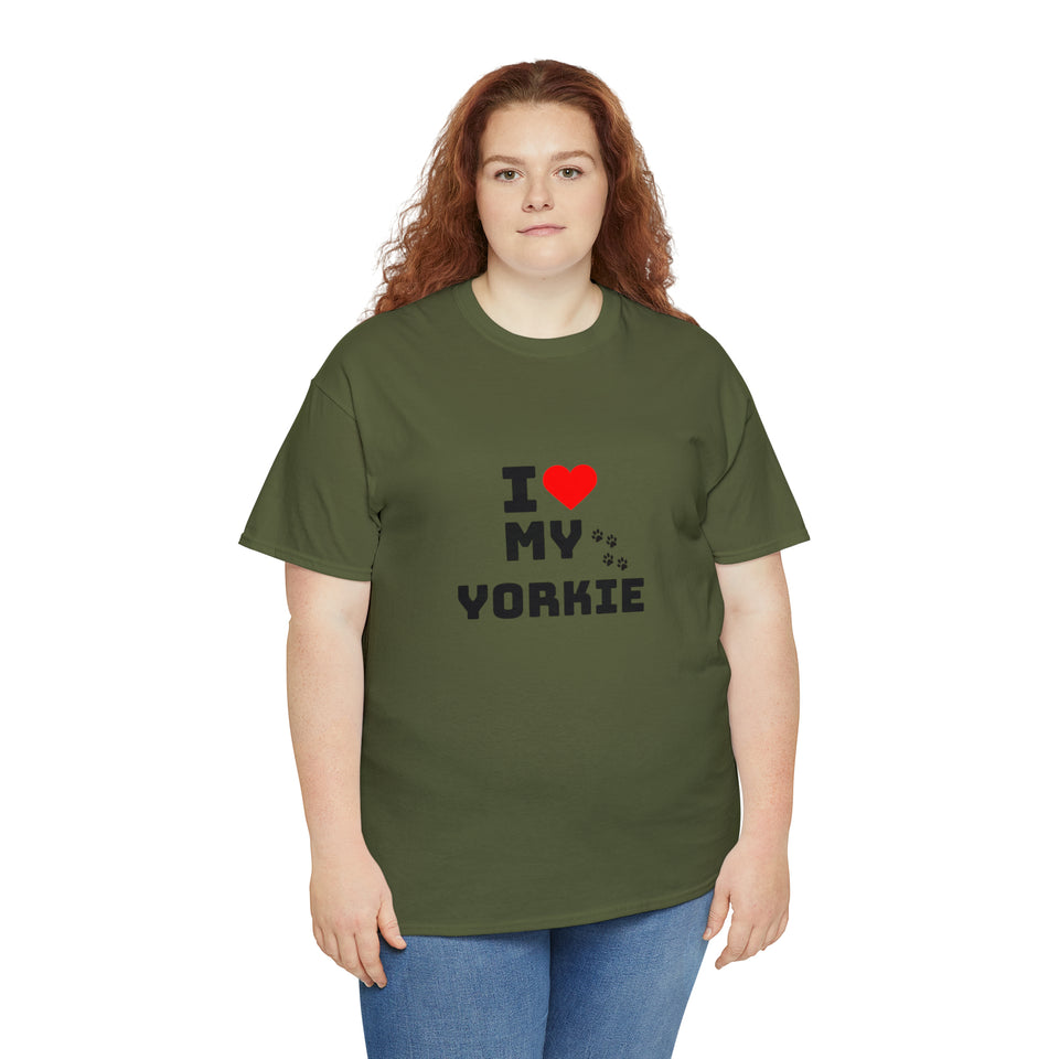 I Love My Yorkie Unisex Heavy Cotton Tee