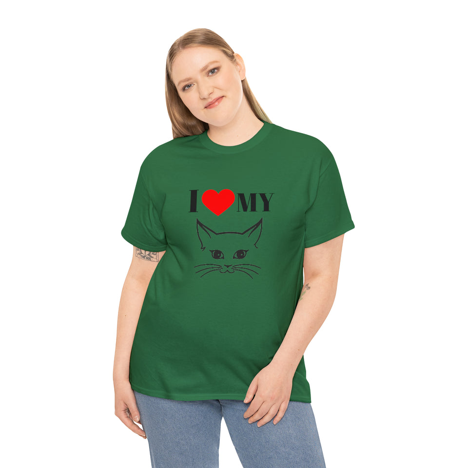 I Love My Cat Unisex Heavy Cotton Tee