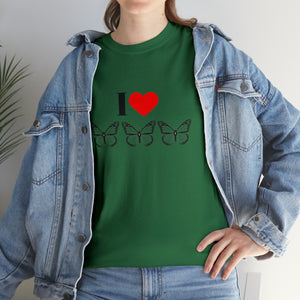 I Love Butterflies Unisex Heavy Cotton Tee
