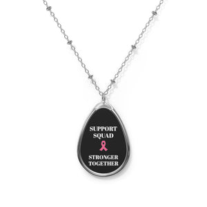 Breast Cancer Awareness Oval Necklace