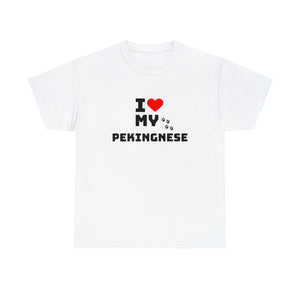 I Love My Pekingnese Unisex Heavy Cotton Tee
