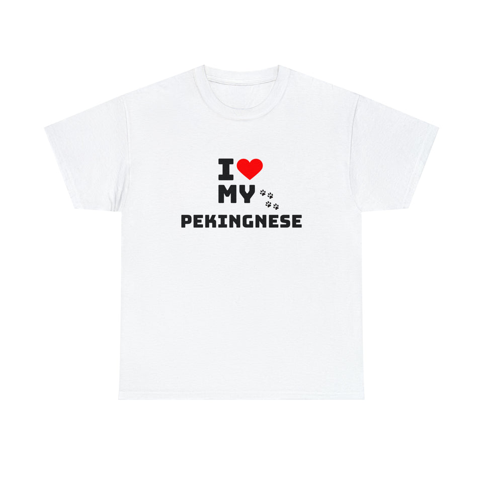 I Love My Pekingnese Unisex Heavy Cotton Tee
