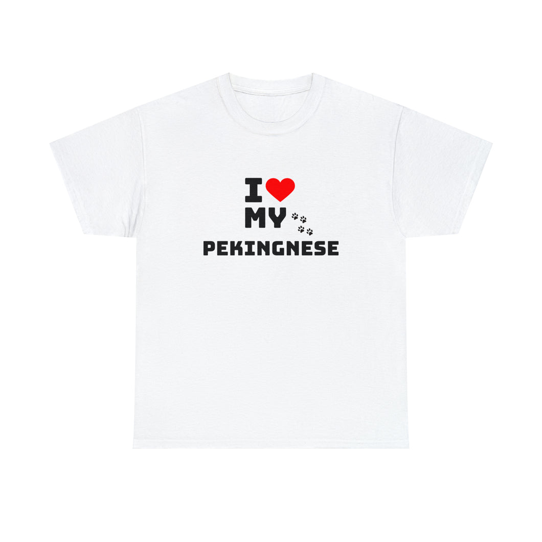I Love My Pekingnese Unisex Heavy Cotton Tee