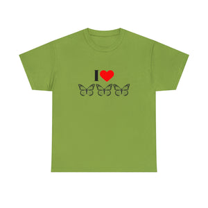 I Love Butterflies Unisex Heavy Cotton Tee