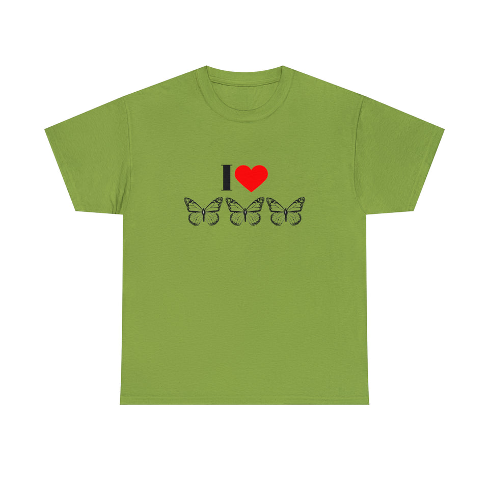 I Love Butterflies Unisex Heavy Cotton Tee