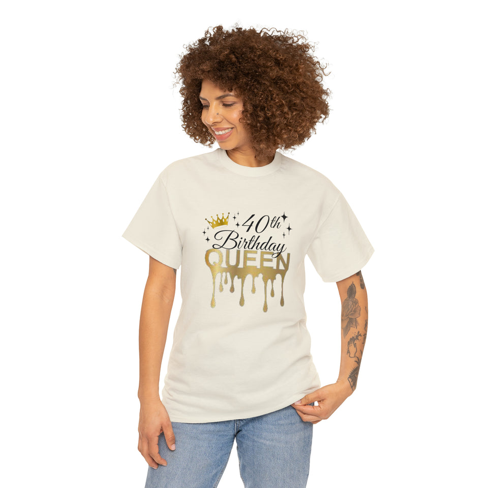 40th Birthday Queen Unisex Heavy Cotton Tee