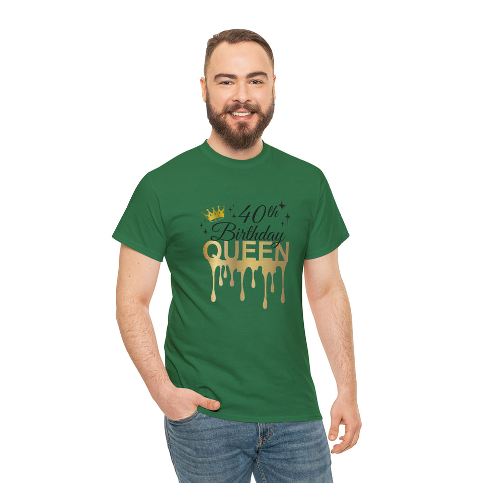 40th Birthday Queen Unisex Heavy Cotton Tee