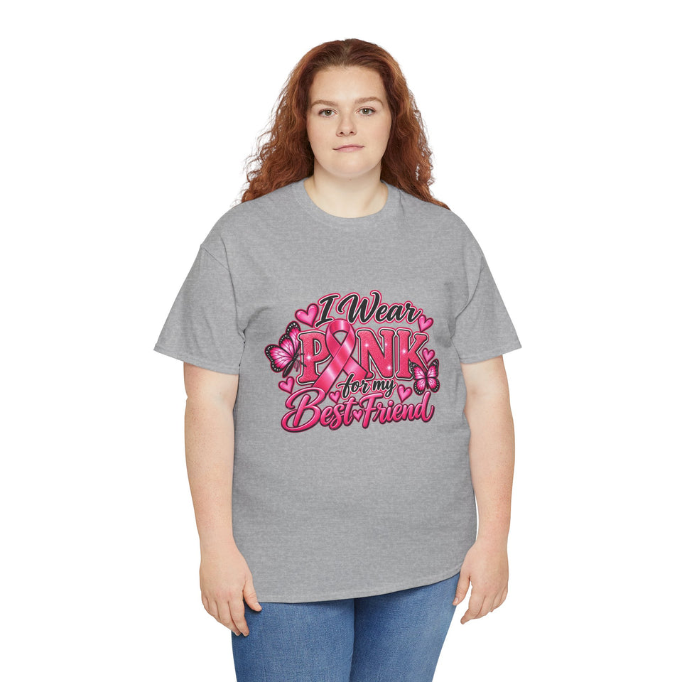 Breast Cancer Awareness Best Friend Unisex Heavy Cotton Tee