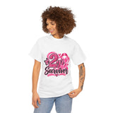 2 Yr Survivor Breast Cancer Awareness Unisex Heavy Cotton Tee