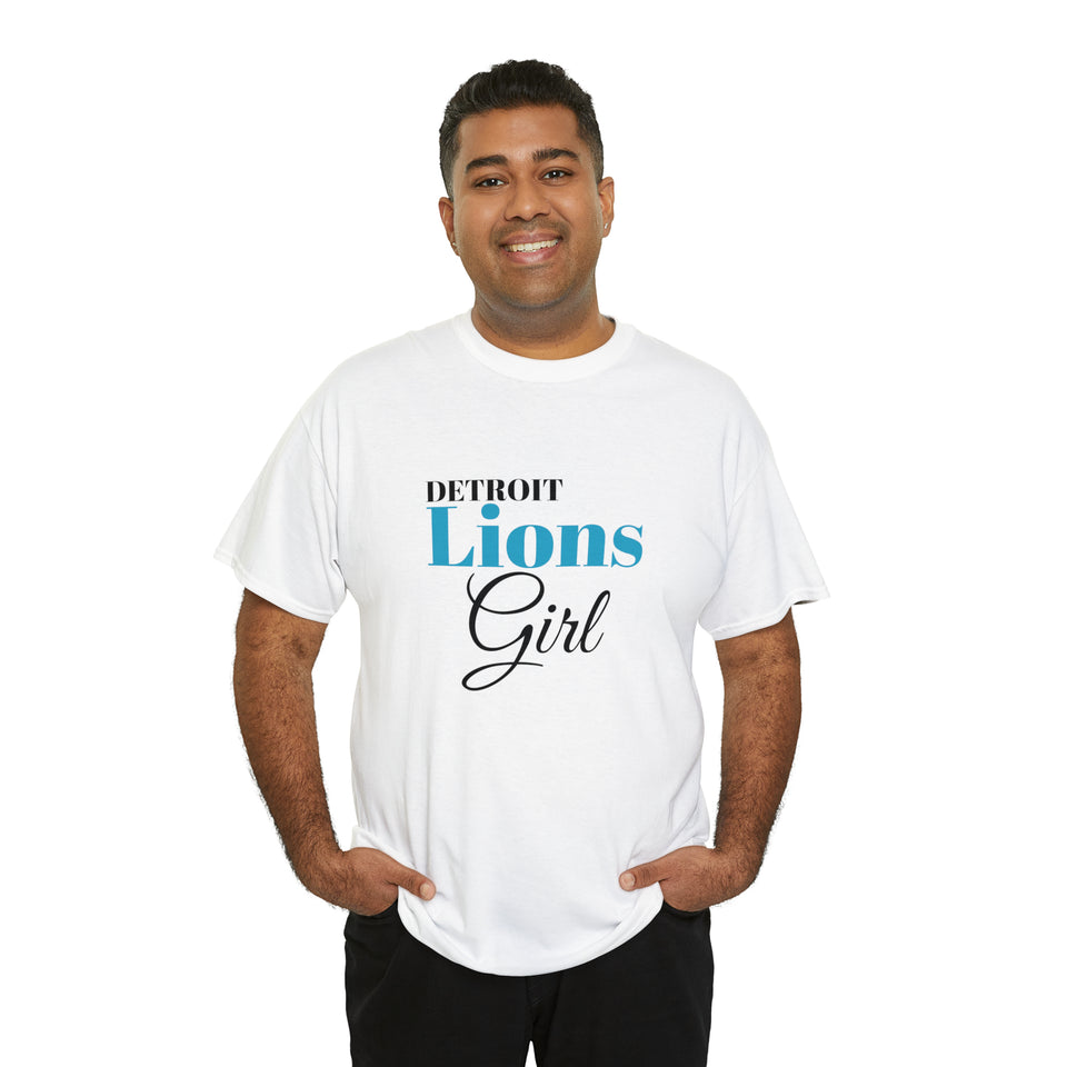 Detroit Lions Girl Unisex Heavy Cotton Tee