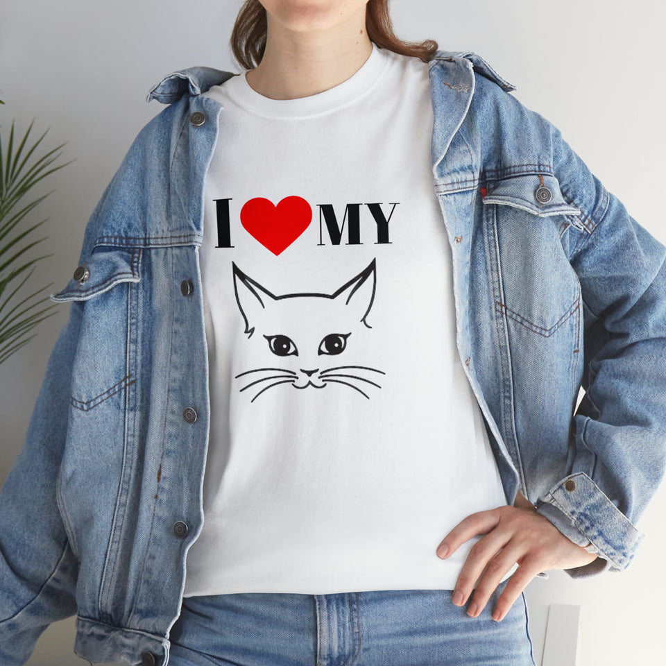 I Love My Cat Unisex Heavy Cotton Tee