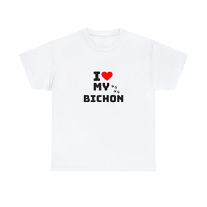 I Love My Bichon Unisex Heavy Cotton Tee