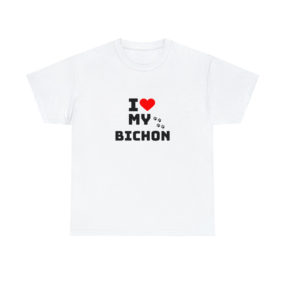 I Love My Bichon Unisex Heavy Cotton Tee