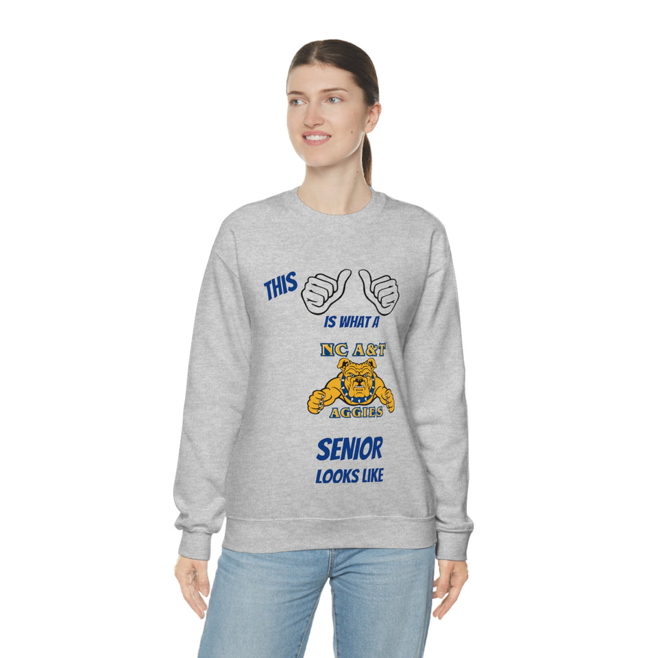 This Is What A NC A&T Senior Looks Like Unisex Heavy Blend™ Crewneck Sweatshirt