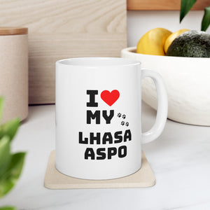 I Love Lhasa Apso Ceramic Mug 11oz