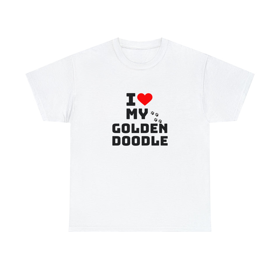 I Love My Golden Doodle Unisex Heavy Cotton Tee