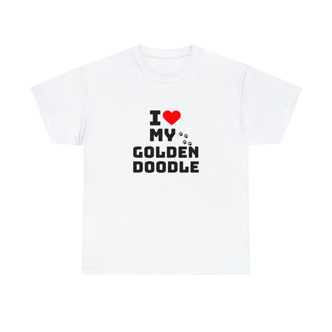 I Love My Golden Doodle Unisex Heavy Cotton Tee