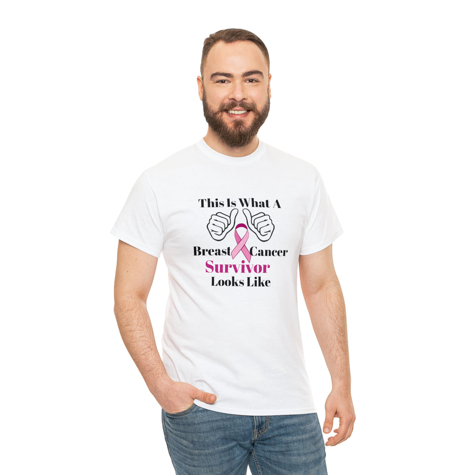 Breast Cancer Survivor Unisex Heavy Cotton Tee