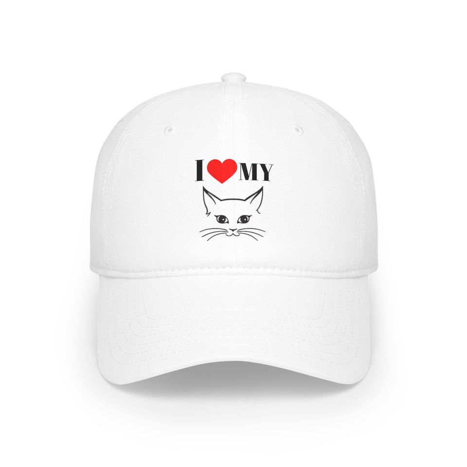 I Love My Cat Low Profile Baseball Cap