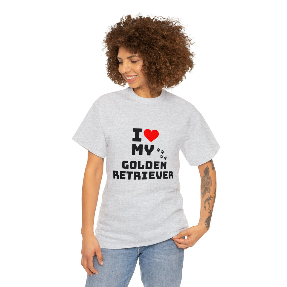 I Love My Golden Retriever Unisex Heavy Cotton Tee