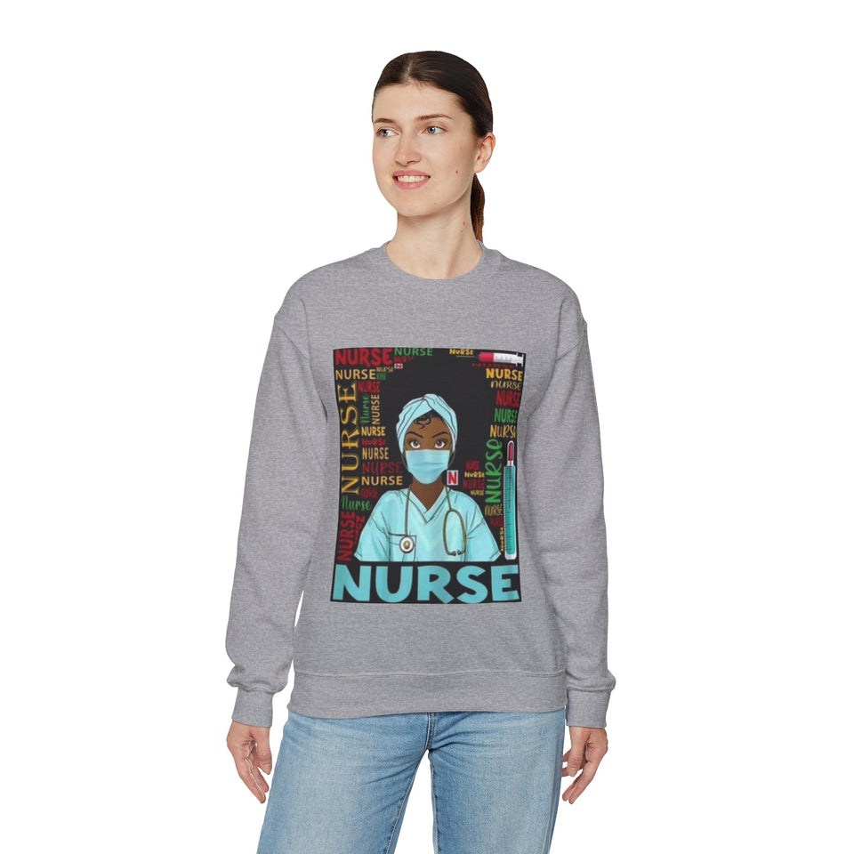 Black Nurse Crewneck Sweatshirt