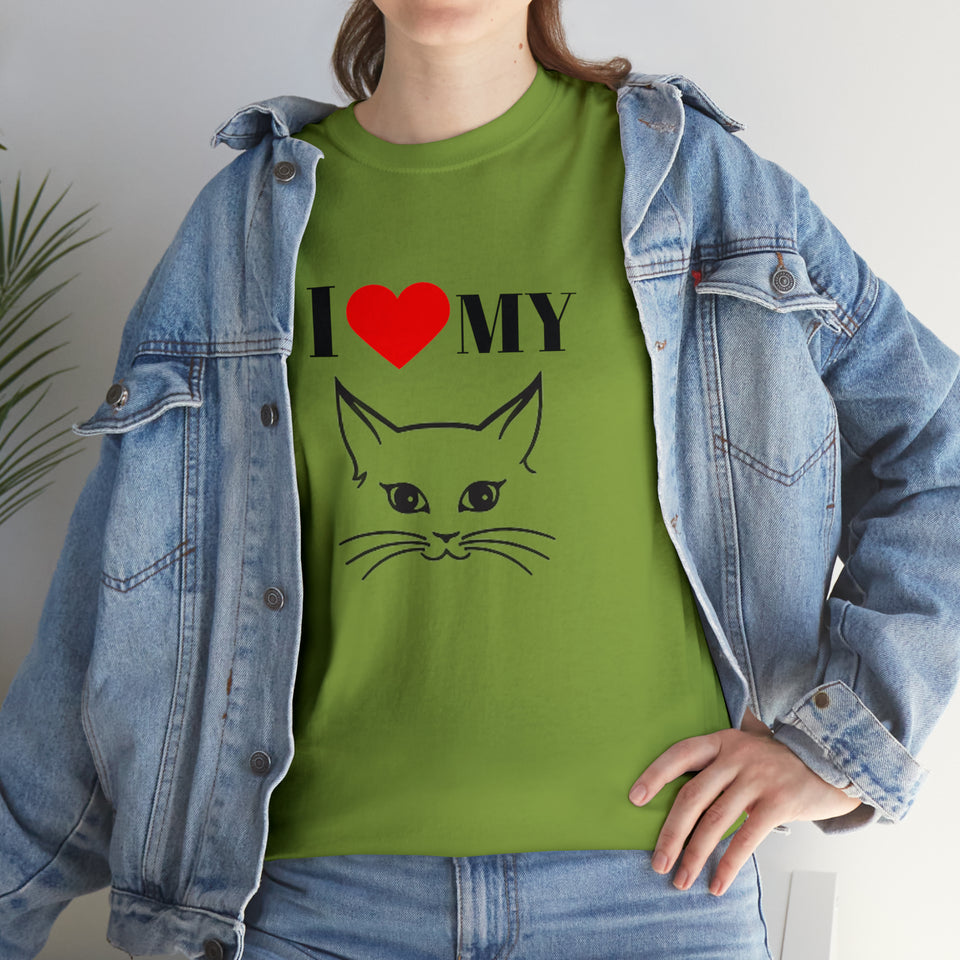 I Love My Cat Unisex Heavy Cotton Tee