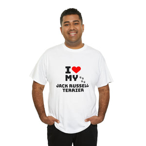 I Love My Jack Russell Terrier Unisex Heavy Cotton Tee