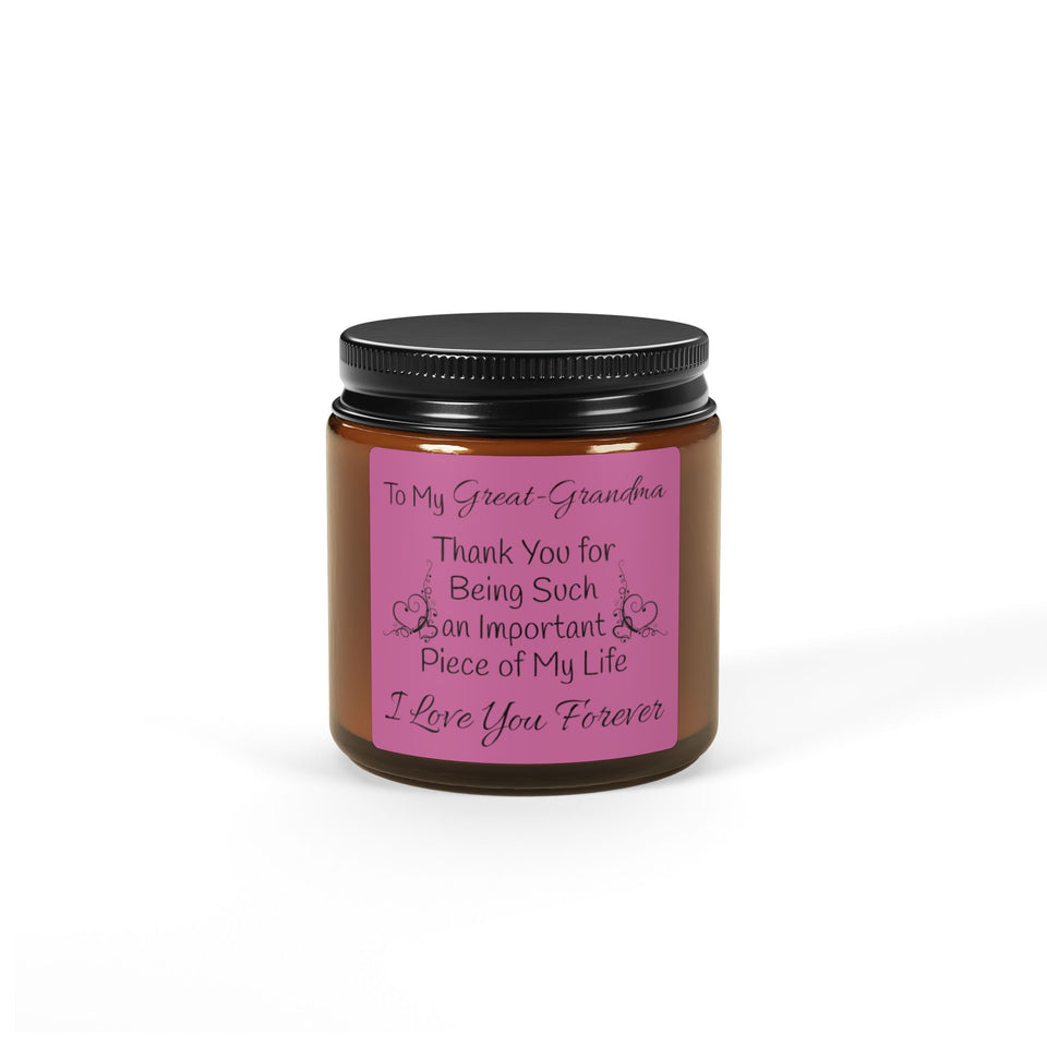 To My Great-Grandma Scented Soy Candle (Multi-Size, Amber Jar)