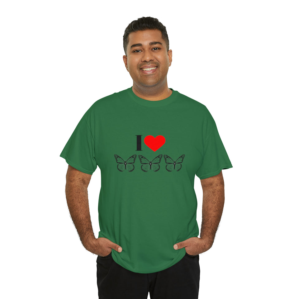 I Love Butterflies Unisex Heavy Cotton Tee