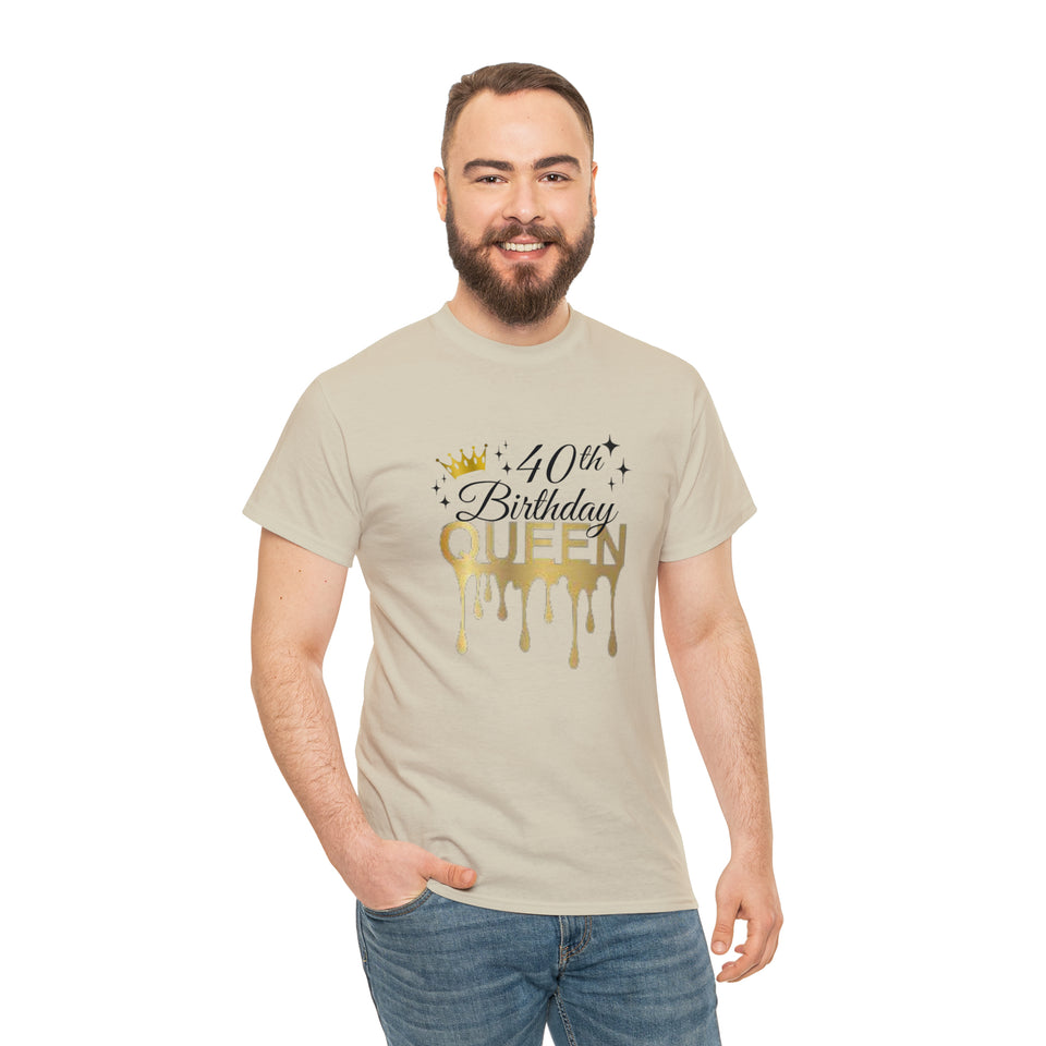 40th Birthday Queen Unisex Heavy Cotton Tee