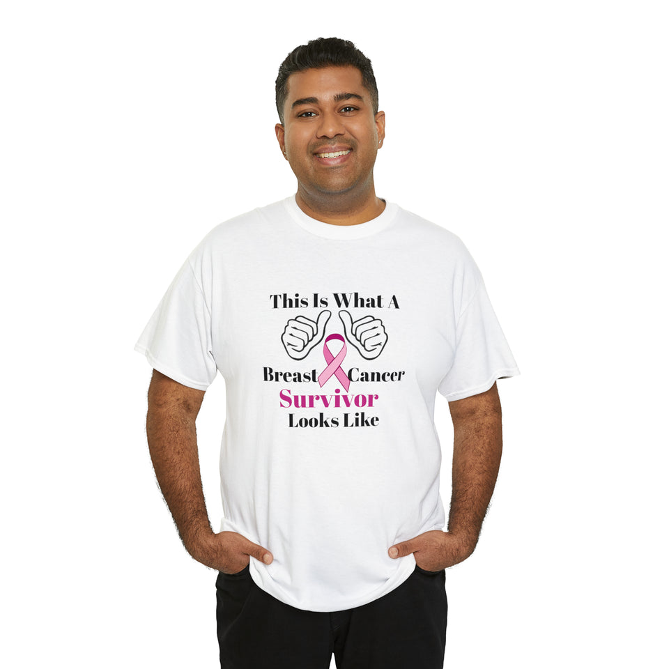 Breast Cancer Survivor Unisex Heavy Cotton Tee