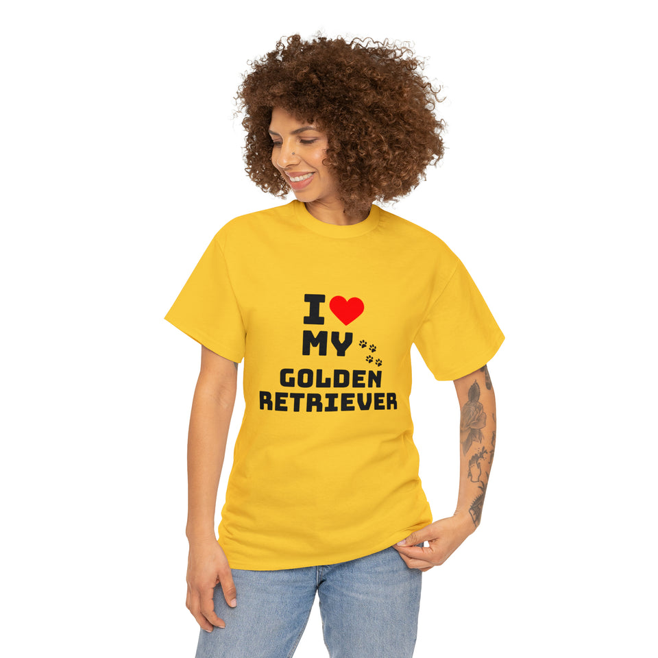I Love My Golden Retriever Unisex Heavy Cotton Tee