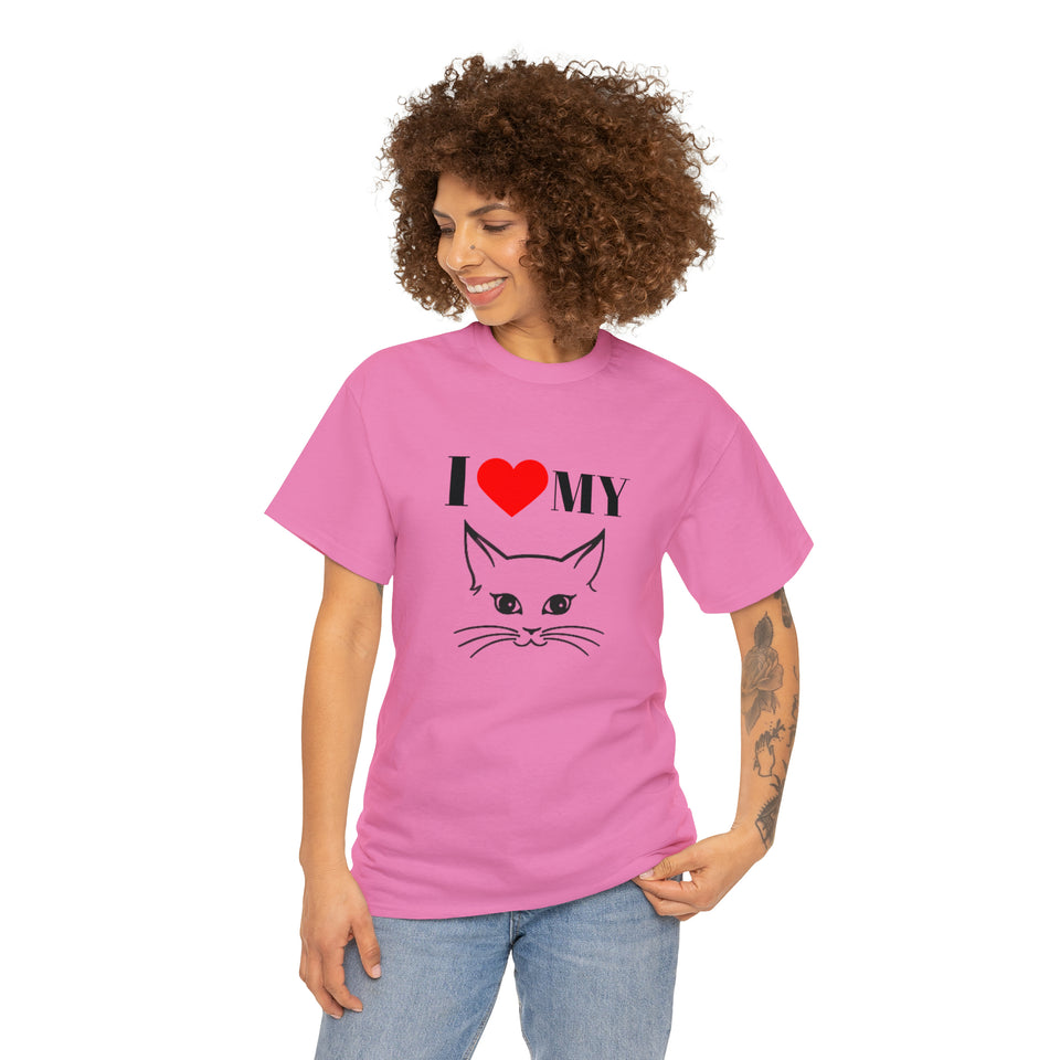 I Love My Cat Unisex Heavy Cotton Tee