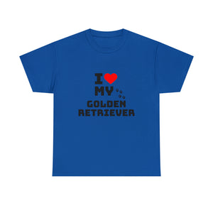 I Love My Golden Retriever Unisex Heavy Cotton Tee