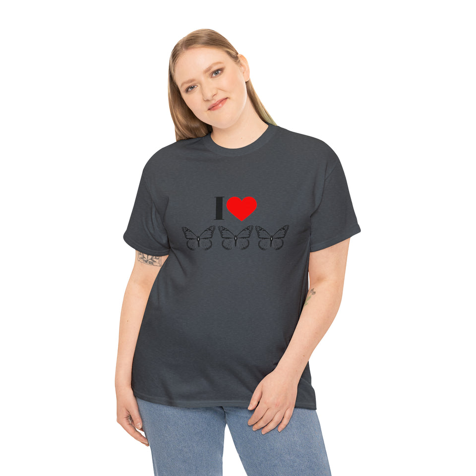 I Love Butterflies Unisex Heavy Cotton Tee