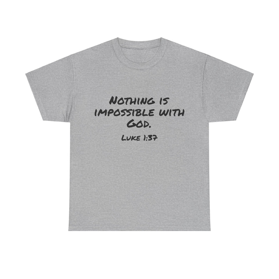 Luke 1:37 Unisex Heavy Cotton Tee