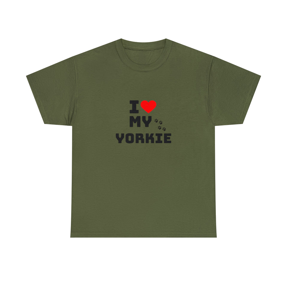 I Love My Yorkie Unisex Heavy Cotton Tee