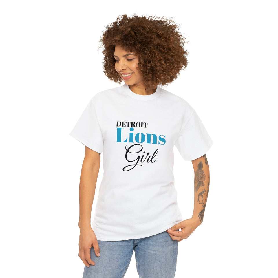 Detroit Lions Girl Unisex Heavy Cotton Tee