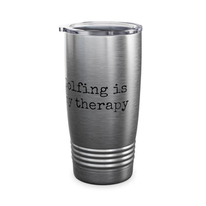 Golfing Is My Therapy Ringneck Tumbler, 20oz