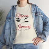 This Queen was Born In January Unisex Heavy Cotton Tee
