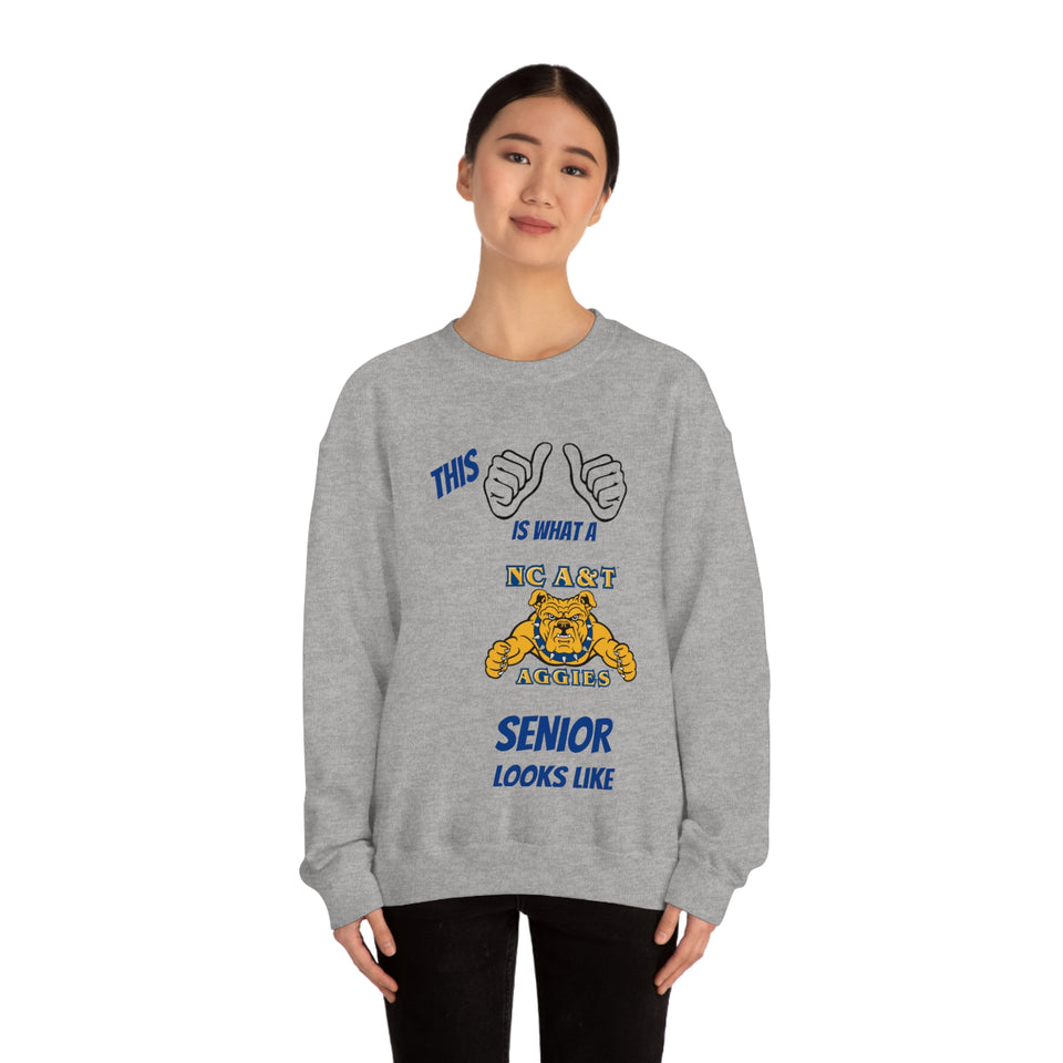 This Is What A NC A&T Senior Looks Like Unisex Heavy Blend™ Crewneck Sweatshirt