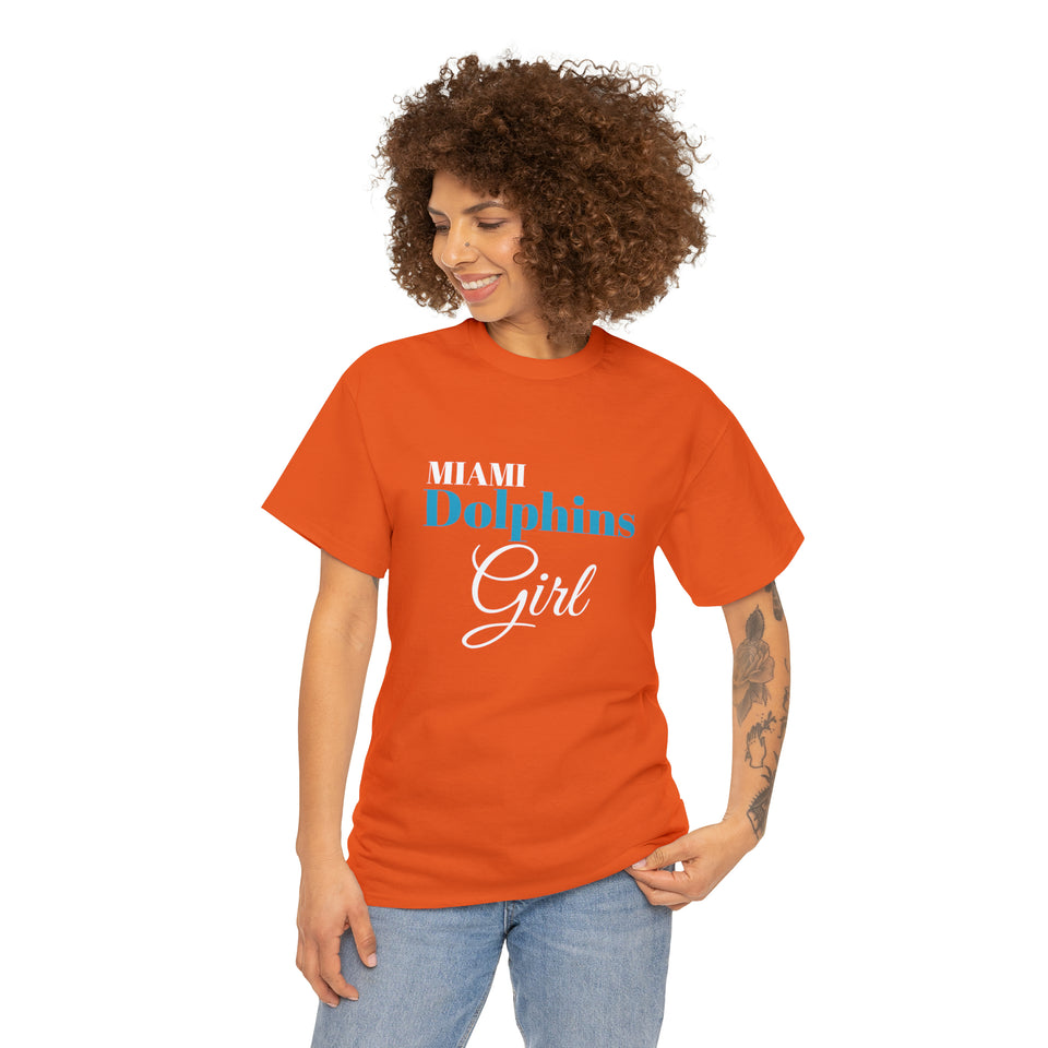 Miami Dolphins Girl Unisex Heavy Cotton Tee