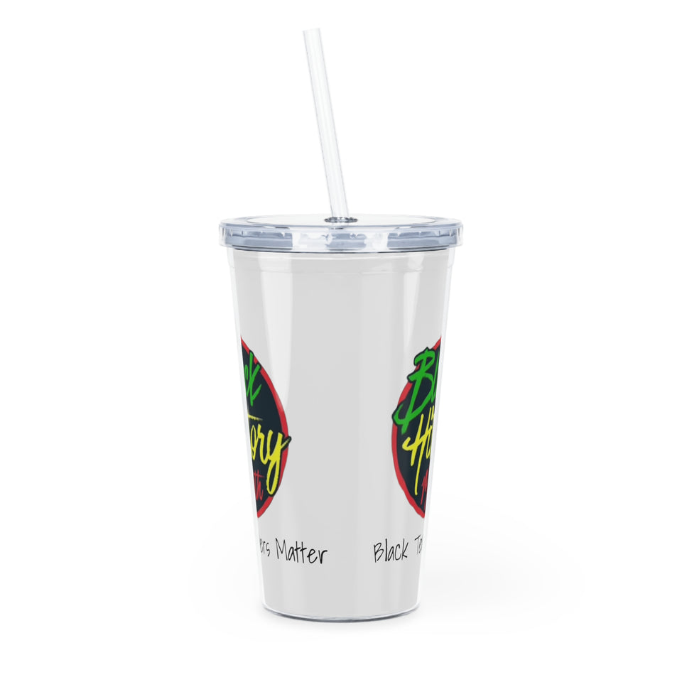 Black Teachers Matter Plastic Tumbler with Straw