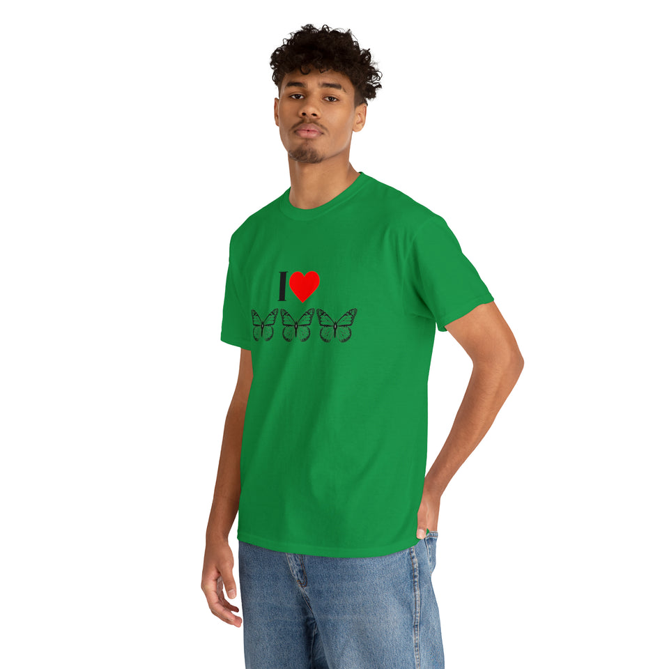 I Love Butterflies Unisex Heavy Cotton Tee