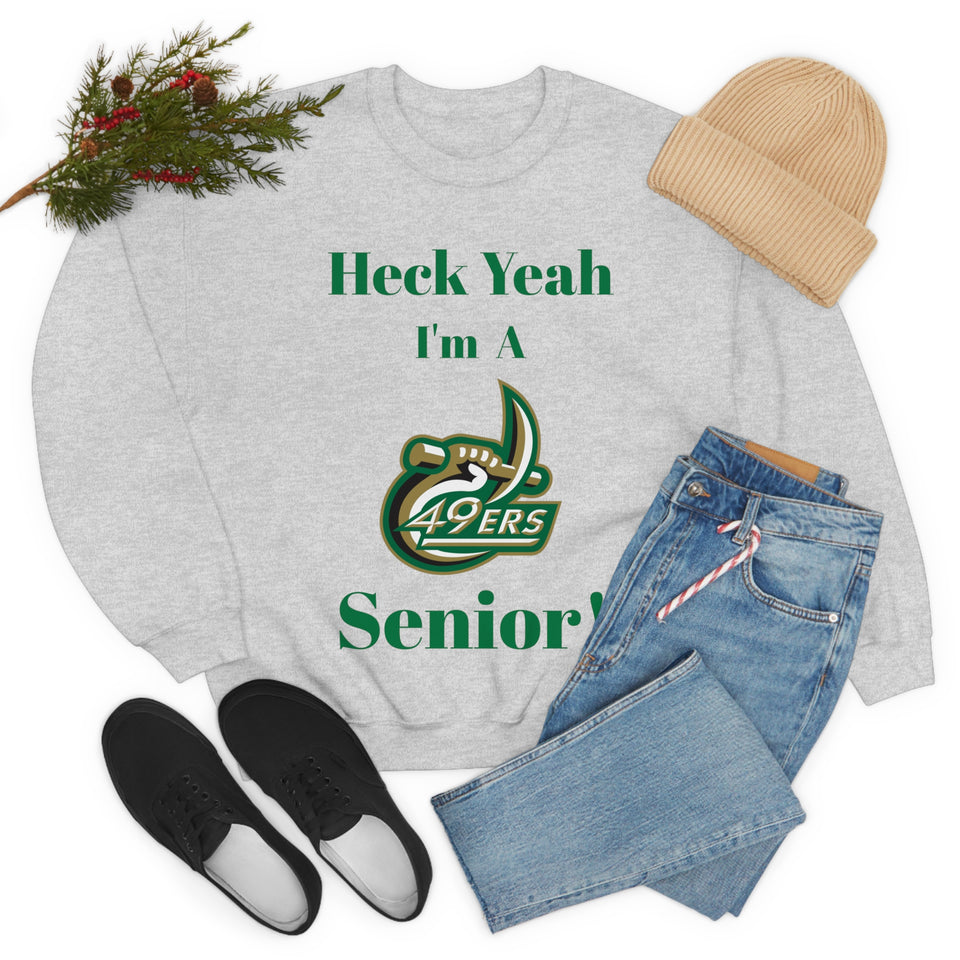 Heck Yeah I'm A UNCC Senior Unisex Heavy Blend™ Crewneck Sweatshirt