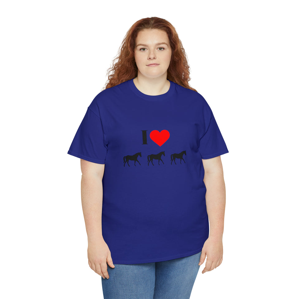 I Love Horses Unisex Heavy Cotton Tee